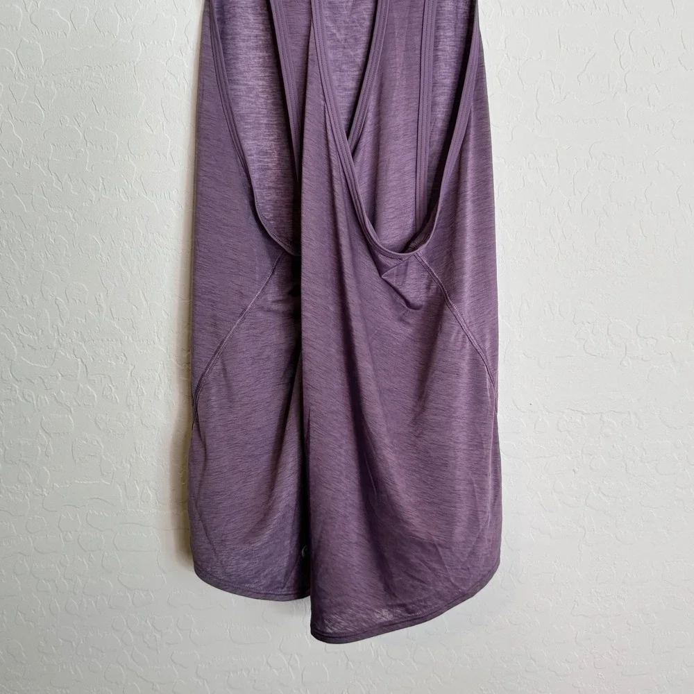 Lululemon All‎ Tied Up Tank Top Purple Open Back Keyhole Yoga Workout Running